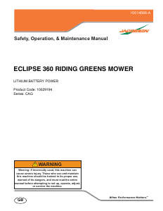 Manual Jacobsen Eclipse 360 Lawn Mower