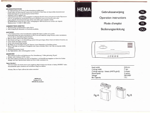 Manual Hema 14882013 Paper Shredder