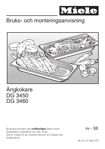 Bruksanvisning Miele DG 3450 Ugn