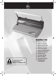 Manual de uso GBC MultiBind 208 Encuadernadora