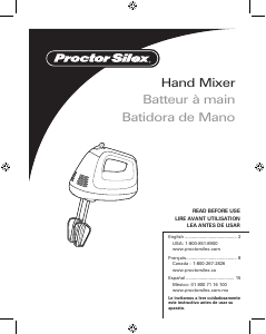 Mode d’emploi Proctor Silex 62511 Batteur à main