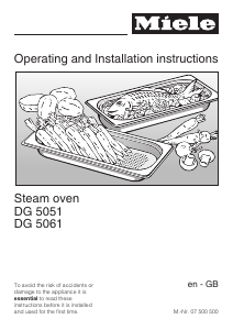Manual Miele DG 5061 Oven