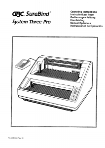 Bedienungsanleitung GBC SureBind System Three Pro Bindegerät