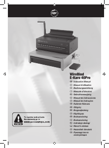 Handleiding GBC WireBind E-Karo 40Pro Inbindmachine