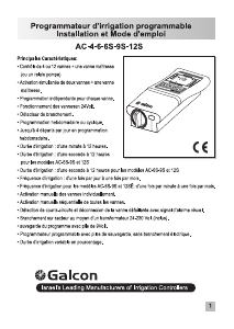 Mode d’emploi Galcon 8056 AC-6S Programmateur d’arrosage