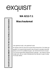 Bedienungsanleitung Exquisit WA 6212-7.1 Waschmaschine