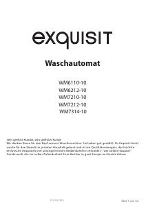 Bedienungsanleitung Exquisit WM 6110-10 Waschmaschine