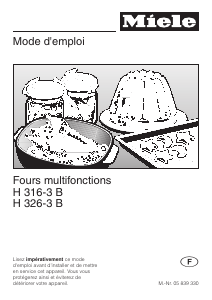 Mode d’emploi Miele H 316-3 Four