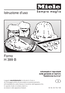 Manuale Miele H 399 B Forno