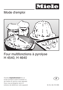 Mode d’emploi Miele H 4540 Four