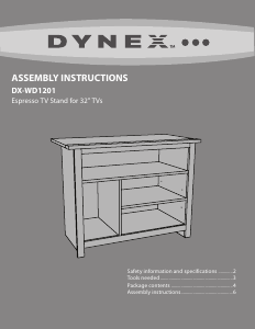 Manual Dynex DX-WD1201 TV Bench