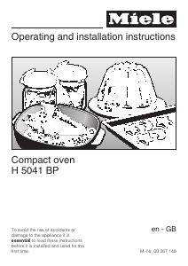Manual Miele H 5041 B Oven