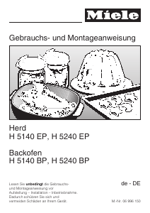 Bedienungsanleitung Miele H 5060 B Backofen