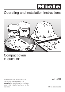 Manual Miele H 5081 B Oven