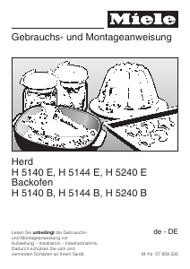 Bedienungsanleitung Miele H 5140 B Backofen