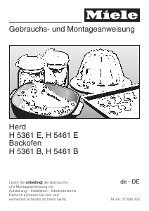 Bedienungsanleitung Miele H 5461 B Backofen