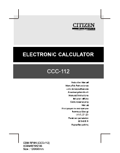 Manual Citizen CCC-112 Calculator