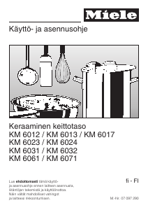 Käyttöohje Miele H 5240 E Liesi