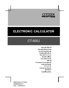 Manual Citizen CT-600J Calculator