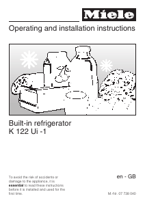 Manual Miele K 122 Ui Refrigerator