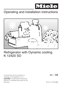 Manual Miele K 12420 SD Refrigerator