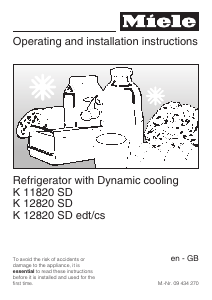 Handleiding Miele K 12820 SD Koelkast