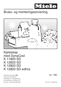 Bruksanvisning Miele K 12820 SD edt/cs Kjøleskap