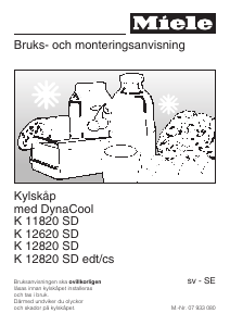 Bruksanvisning Miele K 12820 SD edt/cs Kylskåp