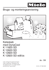 Brugsanvisning Miele K 12820 SD edt/cs Køleskab