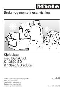Bruksanvisning Miele K 13820 SD Kjøleskap