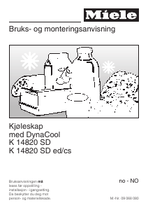 Bruksanvisning Miele K 14820 SD ed/cs Kjøleskap