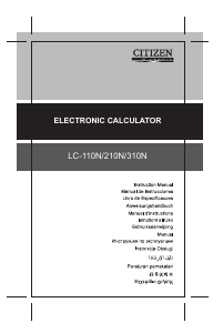 Manuale Citizen LC-110N Calcolatrice