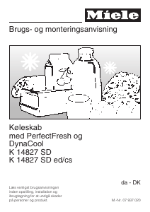 Brugsanvisning Miele K 14827 SD Køleskab