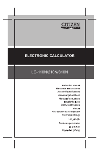 Mode d’emploi Citizen LC-310N Calculatrice