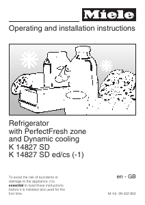 Handleiding Miele K 14827 SD ed/cs-1 Koelkast