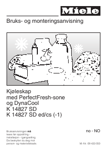 Bruksanvisning Miele K 14827 SD ed/cs-1 Kjøleskap