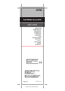 Instrukcja Citizen SDC-444S Kalkulator