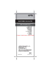 Mode d’emploi Citizen SDC-810 Calculatrice