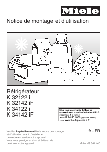 Mode d’emploi Miele K 32122 i Réfrigérateur