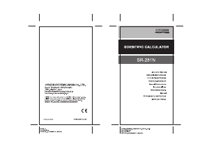 Mode d’emploi Citizen SR-281N Calculatrice