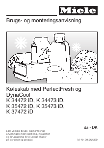 Brugsanvisning Miele K 37472 iD Køleskab