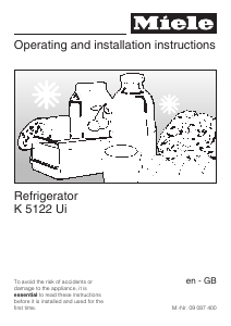 Handleiding Miele K 5122 Ui Koelkast
