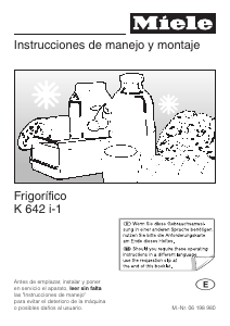 Manual de uso Miele K 642 i Refrigerador