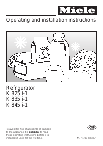 Manual Miele K 845 i-1 Refrigerator