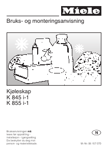 Bruksanvisning Miele K 845 i-1 Kjøleskap