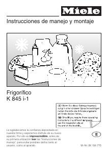 Manual de uso Miele K 845 i-1 Refrigerador