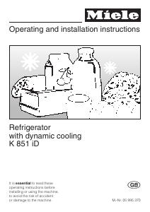 Manual Miele K 851 i Refrigerator
