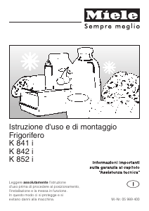 Manuale Miele K 852 i Frigorifero