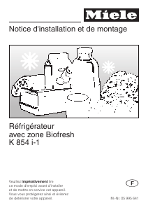 Mode d’emploi Miele K 854 i-1 Réfrigérateur