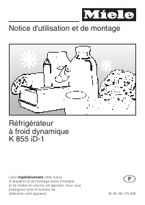 Mode d’emploi Miele K 855 iD-1 Réfrigérateur